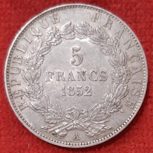 Napoléon III  5 Francs Argent 1852 A. Paris