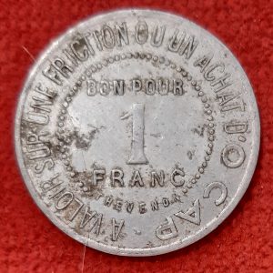 Monnaie de Nécessité Jeton 1 Fr Coiffeur et Parfumeur.  O CAP.