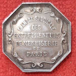 Jeton Argent Chambre Syndicale Entrepreneurs Menuiserie. Paris 15 Janvier 1830.