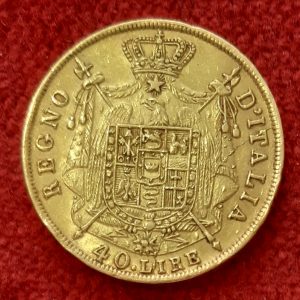 Italie 40 Lires Or 1814 M. Milan
