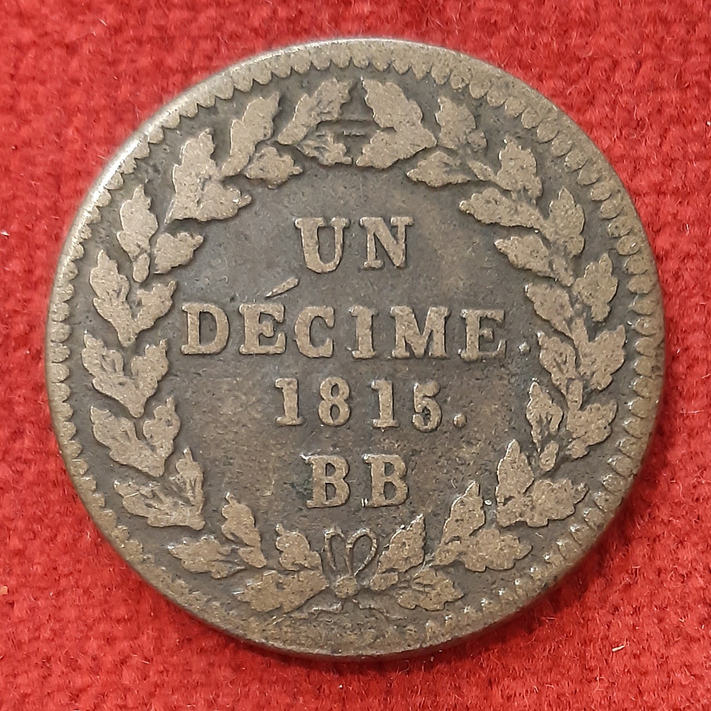 1 Décime Louis Xviii 1815 Bb Strasbourg 7 Collections Monnaies