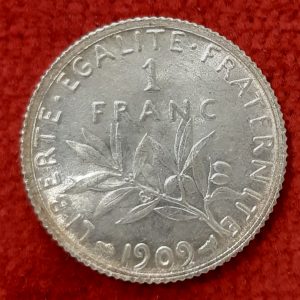 1 Franc Semeuse Argent 1909 Splendide