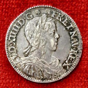 Louis XIIII  1/2 écu Argent Louis XIIII 1651 C.  Saint Lô