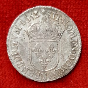 Louis XIIII 1/2 écu Argent 1653 N. Montpellier