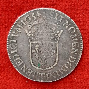Louis XIIII 1/2 écu Argent 1654 T. Nantes