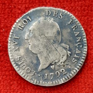Louis XVI  30 Sols Argent 1793 BB. Strasbourg.  Rare.