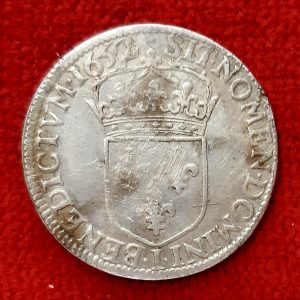 Louis XIIII 1/2 écu Argent 1652 I. Limoges