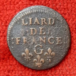 Louis XIIII Liard 1656 G. Lusignan