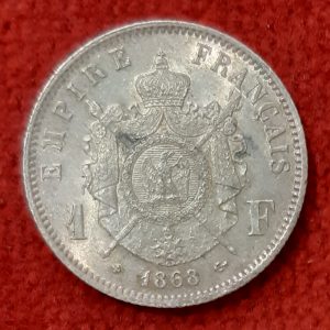 1 Franc Argent Napoléon III 1868 BB. Starsbourg