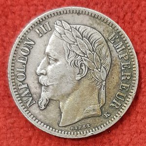 1 Franc Argent Napoléon III 1867 K. Bordeaux