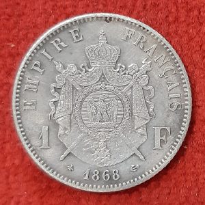 1 Franc Argent Napoléon III 1868 A. Paris