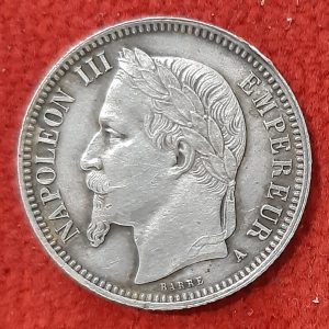 1 Franc Argent Napoléon III 1868 A. Paris