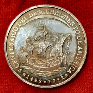 Espagne Médaille Argent 7 ème Rencontre Caisses d’Epargne / 500 ans Découverte des Ameriques 1992.