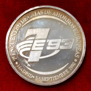 Espagne Médaille Argent 7 ème Rencontre Caisses d’Epargne / 500 ans Découverte des Ameriques 1992.