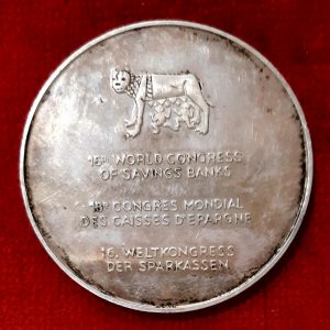Italie Médaille Argent 16 ème Congrés Mondial des Caisses Epargne 1990.