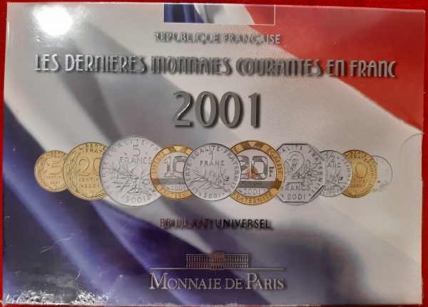 Coffret Francs 2001 BU . Brillant Universel. Scellé