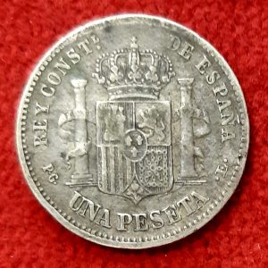 Espagne 1 Peseta Argent Alphonse XIII.1893
