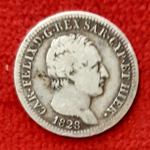 Italie 1 Lire Argent Charles Félix.Lombardie.1828 Turin