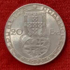Portugal 20 Escudos Argent 1953