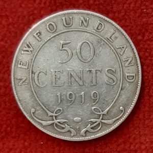 Canada 50 Cents Argent 1919 Newfoundland