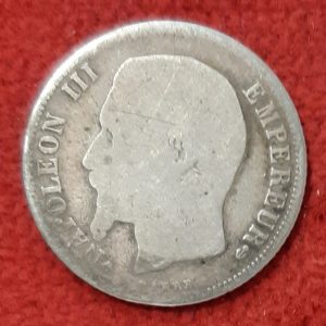 1 Franc Argent Napoléon III 1859 BB. Strasbourg