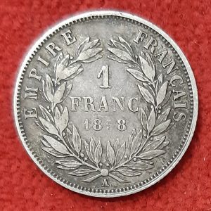 1 Franc Argent Napoléon III 1858 A. Paris