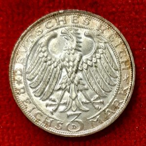 Allemagne 3 Reichsmark Argent 1928 D.Munich.  Rare …