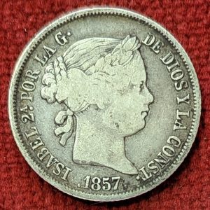 Espagne 4 Réales Argent Isabelle II. 1857