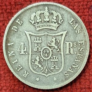 Espagne 4 Réales Argent Isabelle II. 1857