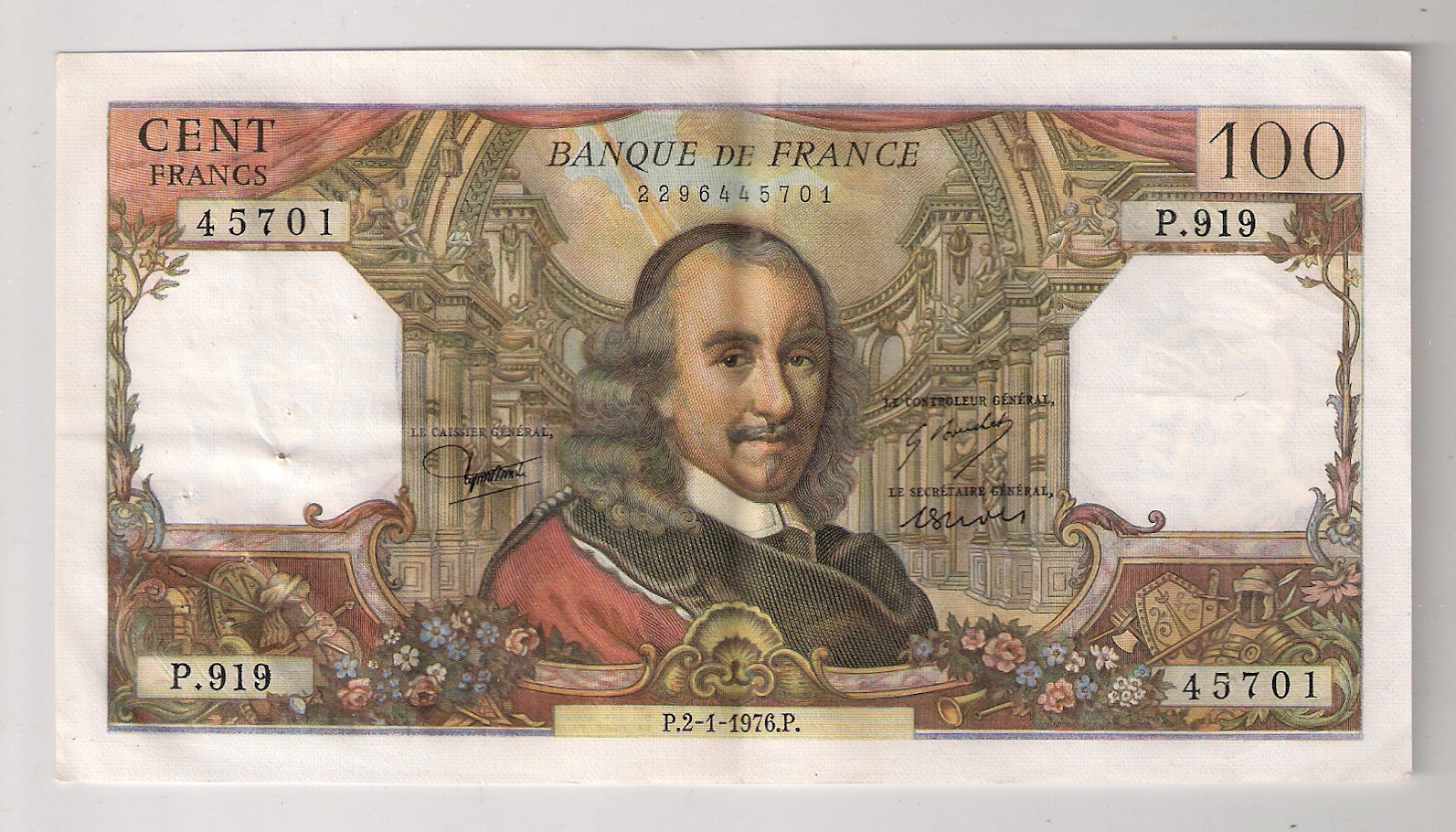 100 Francs Corneille 2.1.1976