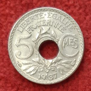 5 Centimes Lindauer 1937 Fautée