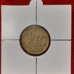 10 Cents Euro 2001 Belgique Fautée. Désaxée.