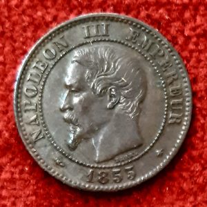 2 Centimes Napoléon III 1855 BB. Strasbourg.