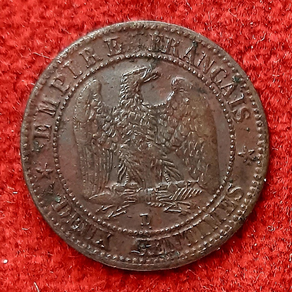 2 Centimes Napoléon III 1857 D. Lyon. Petit D