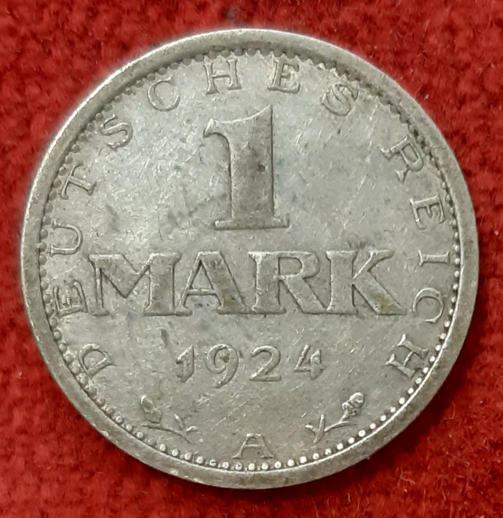 Allemagne 1 Mark Argent 1924 A