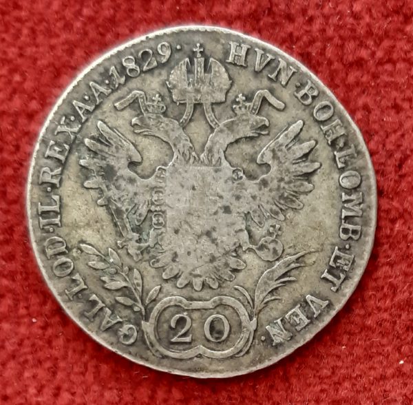 Autriche 20 Kreuzer Argent 1829. B. Kremnica