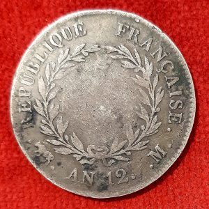 Bonaparte Premier Consul  5 Francs Argent An 12 M. Toulouse