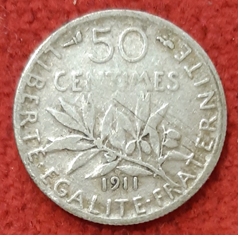 50 Centimes Semeuse Argent 1911