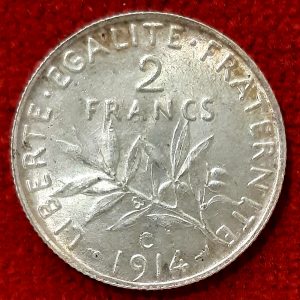2 Francs Argent Semeuse 1914 C.