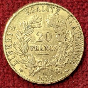 20 Francs Or Cérès 1850 A. Paris.