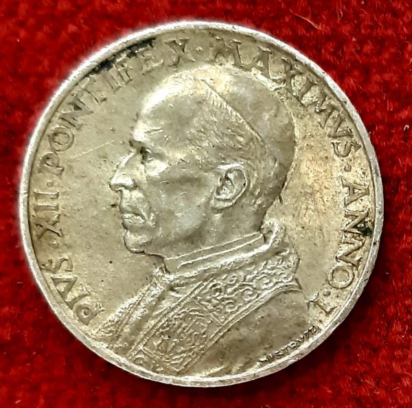 Vatican 5 Lires Argent 1939