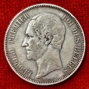 Belgique 5 Francs Argent 1850.