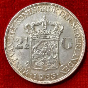 Pays Bas   2. 1/2 Gulden Argent 1933.