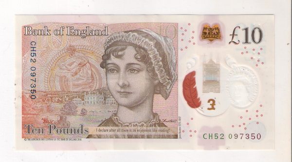 Grande Bretagne 10 Pounds ( Livres ) Jane Austen. 2017.