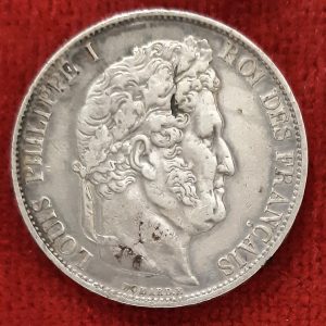 Louis Philippe 5 Francs Argent 1848 BB. Strasbourg