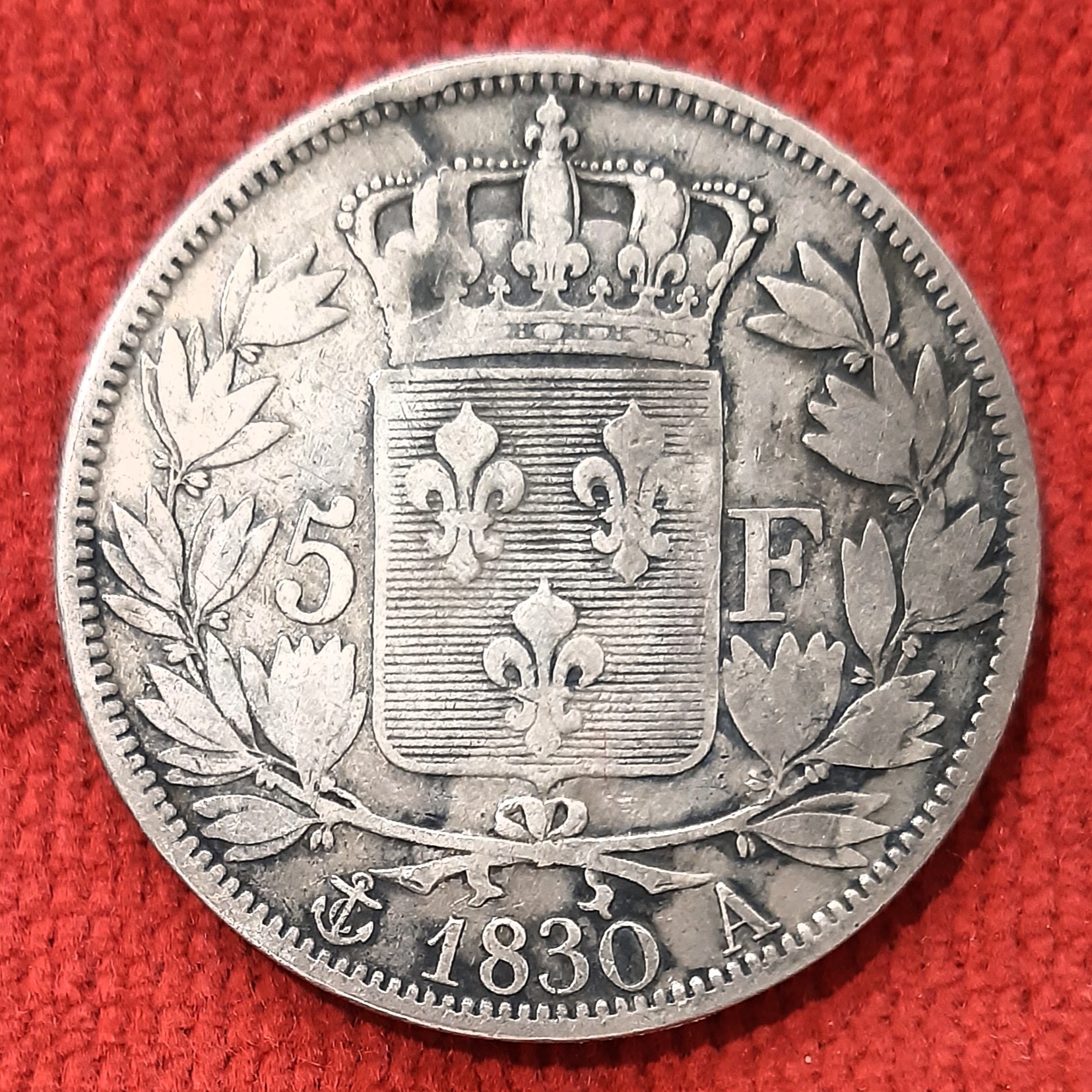 Charles X 5 Francs Argent 1830 A.