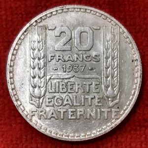 20 Francs Turin Argent 1937.