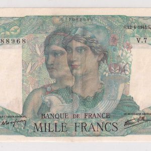 1000 Francs Minerve 12.4.1945.