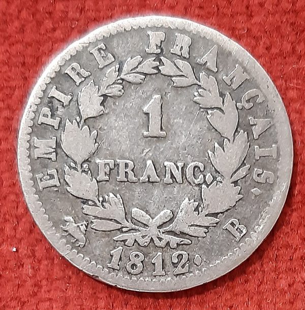 1 Franc Argent Napoléon Empereur 1812 B. Rouen