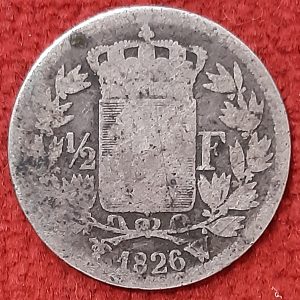 1/2 Franc Argent Charles X  1826 W. Lille.